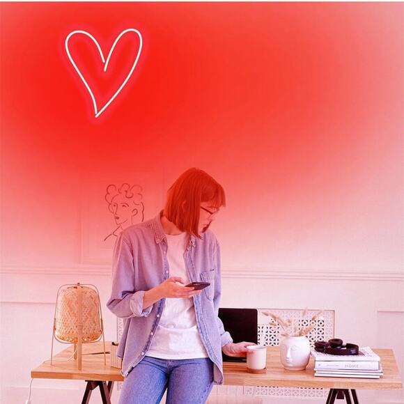 Neon Sign Red Dimmable Neon Lights Wall Decor Aesthetic Signs Bedroom Room - Picture 6 of 6